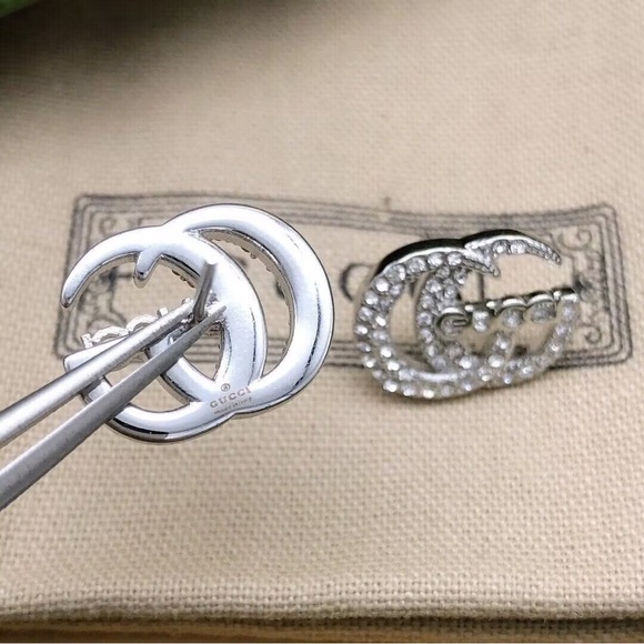Gucci Silver Crystal GG Earrings - Picture 3 of 4